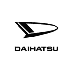 Daihatsu logo with a sleek, aerodynamic design, symbolizing compact and efficient automotive engineering.