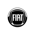 Fiat logo featuring a bold typeface inside a circular badge, representing the brand's heritage and innovative design.