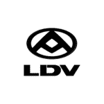 LDV logo with a bold geometric design featuring an oval and diamond shapes, accompanied by the text 'LDV,' symbolizing innovation and reliability.