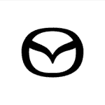 Mazda logo featuring a sleek, modern winged design, representing premium car window and windscreen shades designed for UV protection and style.