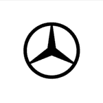 Mercedes-Benz logo with a three-pointed star enclosed in a circle, representing the brand's excellence in luxury vehicles and engineering.