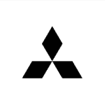 Mitsubishi logo with three diamond-shaped elements forming a triangular arrangement, symbolizing robust car window and windscreen sun shades.