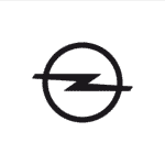 Opel logo featuring a lightning bolt cutting through a circle, representing innovative car window and windscreen sun shades for enhanced protection and style.