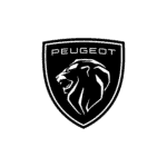 Peugeot logo featuring a bold lion's head within a shield, symbolizing premium car window and windscreen sun shades designed for UV protection and elegance.