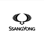 SsangYong logo featuring a sleek and dynamic emblem, representing premium car window and windscreen sun shades designed for UV protection and comfort.