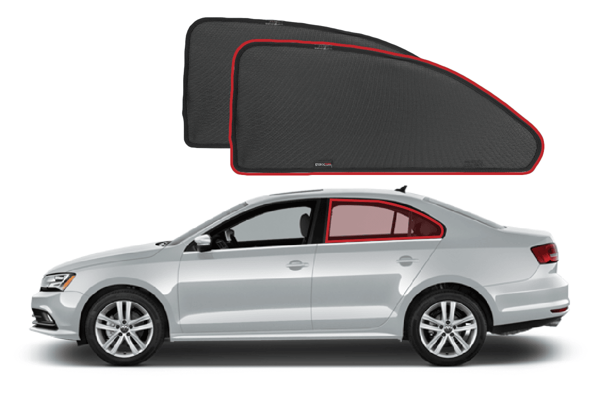 Car Shades Set Parasole Su Misura Per Volkswagen Jetta Berlina 2011-2018, 4 Pezzi, Protezione Solare E Privacy