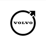 Volvo logo featuring a circular design with an arrow, representing premium car window and windscreen shades designed for durability and UV protection.