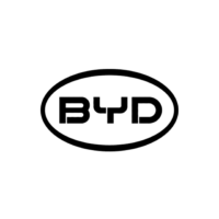 BYD logo enclosed in an oval, symbolizing innovation and sustainability.