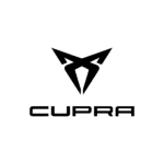 Cupra logo featuring a sharp, dynamic emblem and modern typography, representing premium car window and windscreen shades designed for style and UV protection.