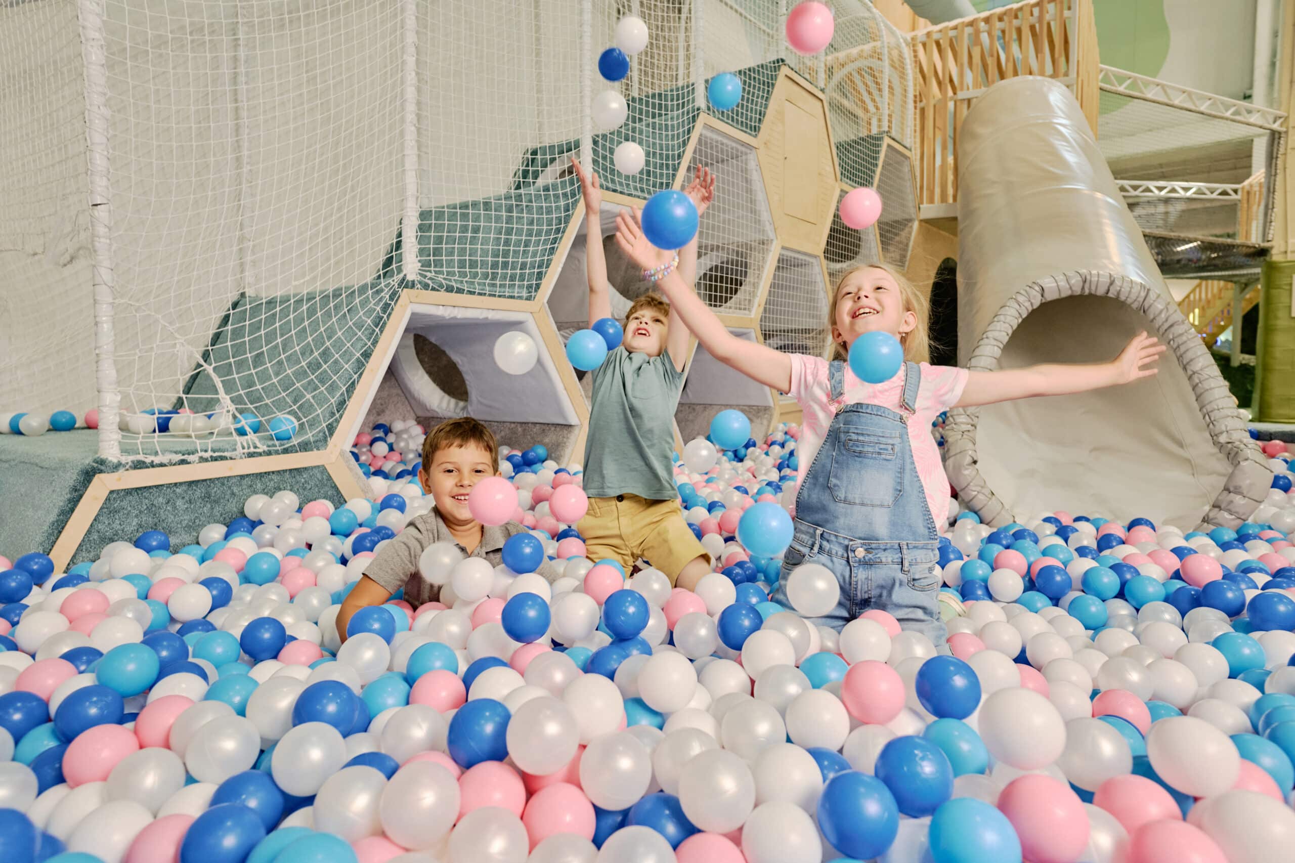 Ecstatic little friends playing together