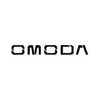 Omoda category logo for car window and front windscreen shades featuring the futuristic Omoda wordmark, symbolizing premium sun protection for modern vehicles.