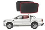 Ford Ranger 3rd Generation side view featuring Snap Shades rear window sunshades, highlighting their custom fit and protective design.