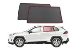 Custom-fit car window sun shades for the Toyota RAV4 5th generation, featuring a sleek design.