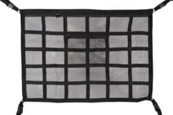 Roof cargo net zip pocket storing jackets and blankets"