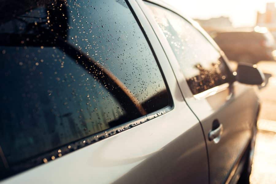 Water spots on car window glass